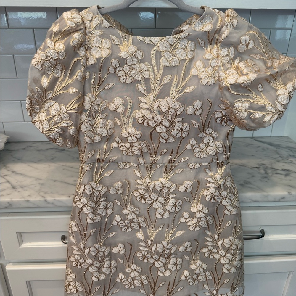 GB Girls Gold Floral Dress